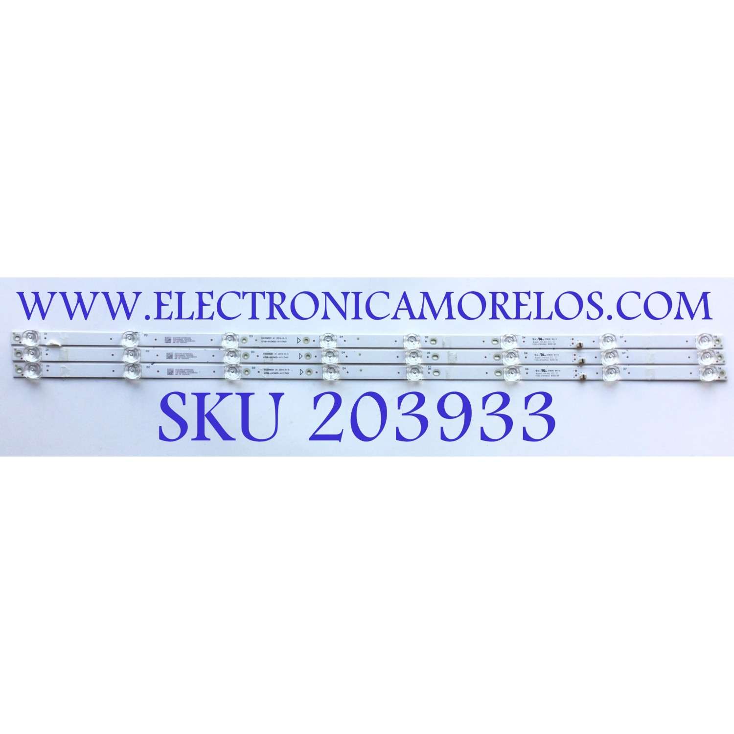 KIT DE LEDS PARA TV JVC (3 PZ) / NUMERO DE PARTE 4708K43WDD-A1117N01 / K430WDD1 A1 / 113X08-430D1021 / TD-220331-3220B833 / TSDL4700RA0 / PANEL 43FSATC-224H4099-01483E / MODELO SI43FRF